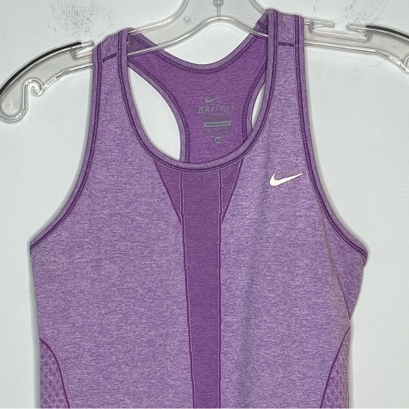 NIKE Running Tank Top Spiral Side Print Vertical Stripe Reflective Back - Picture 3 of 10